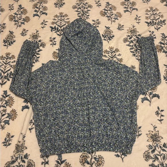 Tommy Hilfiger Blue Floral Cropped Hoodie Top Women’s XS - Picture 7 of 10